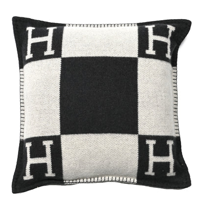 Hermes Wool Cashmere Avalon Pillow PM Ecru Gris Fonce 1 of 3
