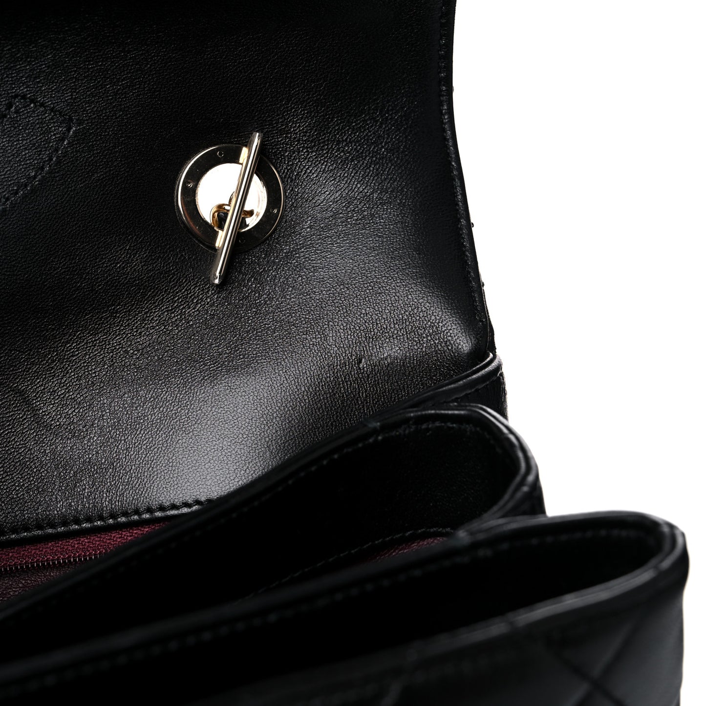 Lambskin Quilted Medium Trendy CC Flap Dual Handle Bag Black