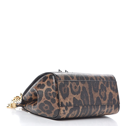 Dolce & Gabbana Dauphine Studded Leopard Print Mini Miss Sicily Satchel Naturale 4 of 9