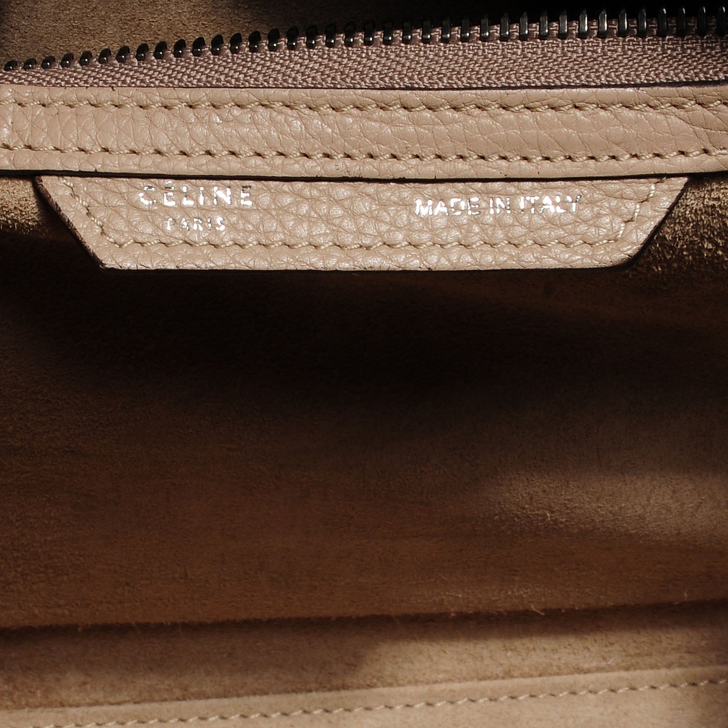 Celine Drummed Calfskin Mini Luggage Dune 5 of 9