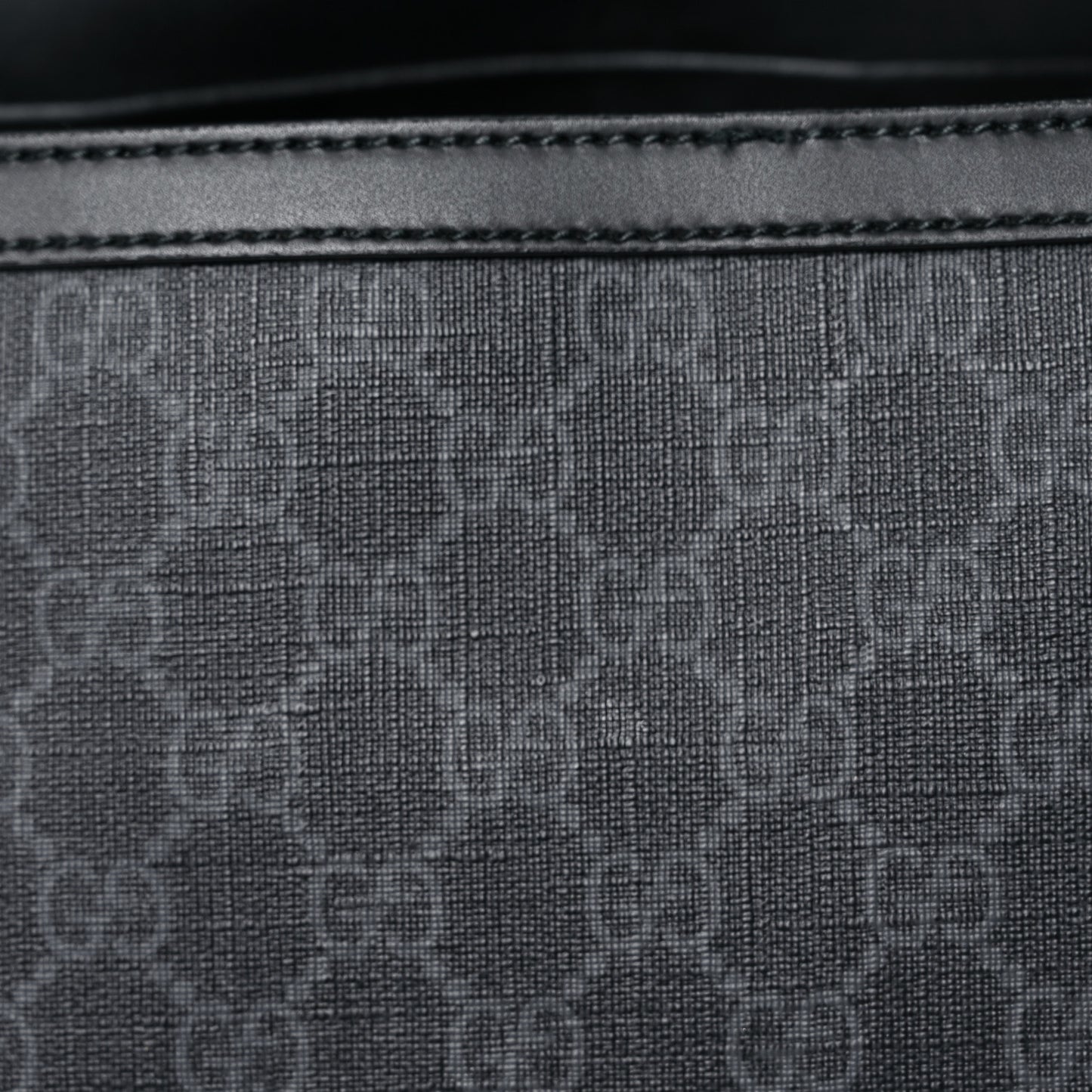 GG Supreme Monogram Web Messenger Diaper Bag Black Grey