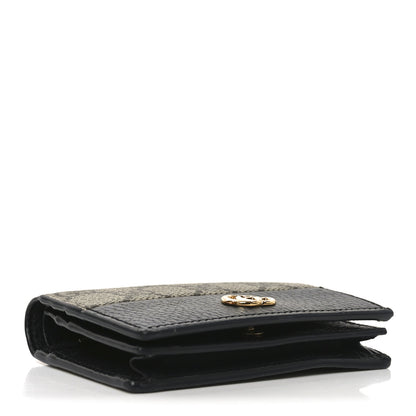 Gucci Dollar Calfskin GG Supreme Monogram GG Marmont Card Case Black Beige Ebony 4 of 9
