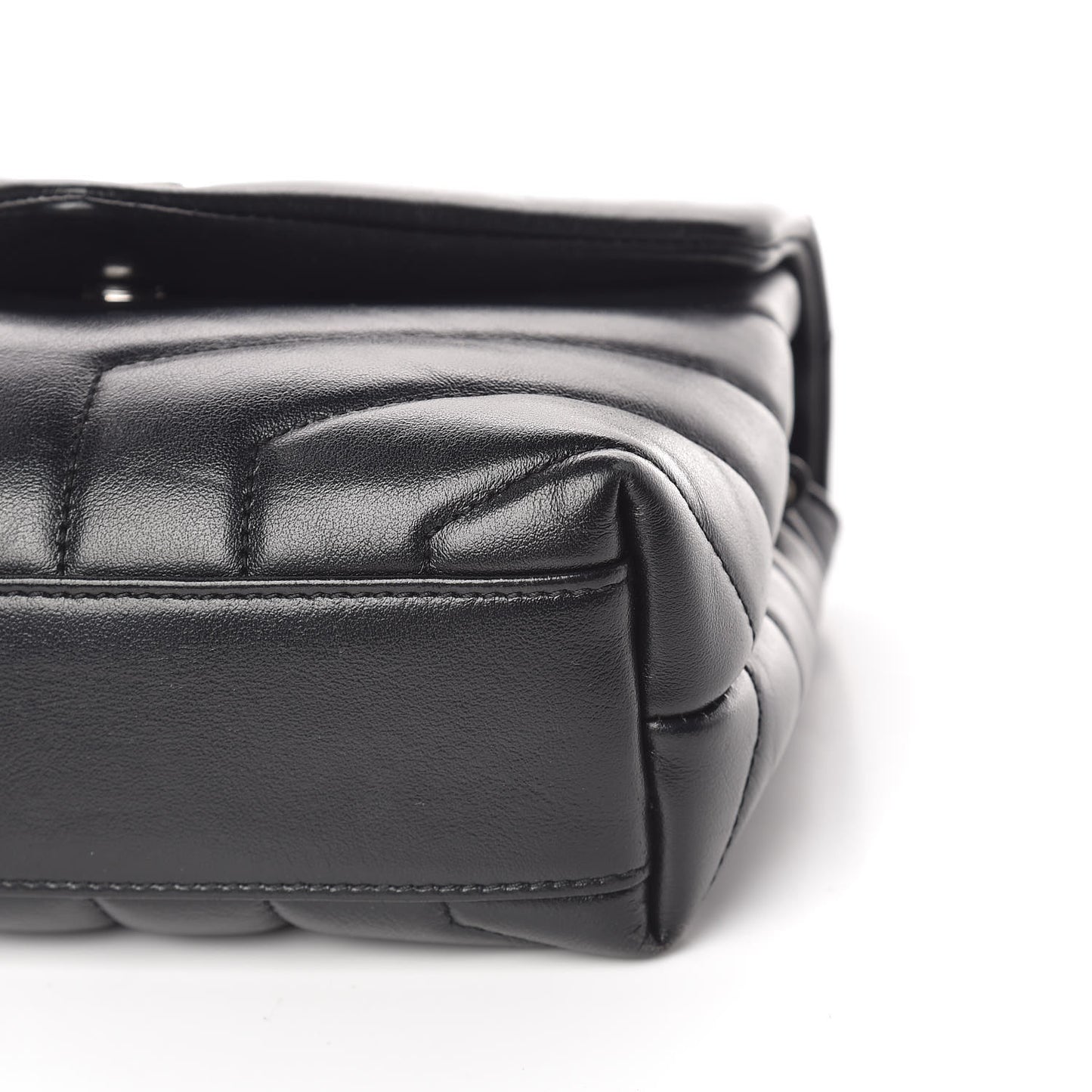 Calfskin Y Quilted Monogram Toy Loulou Crossbody Bag Black
