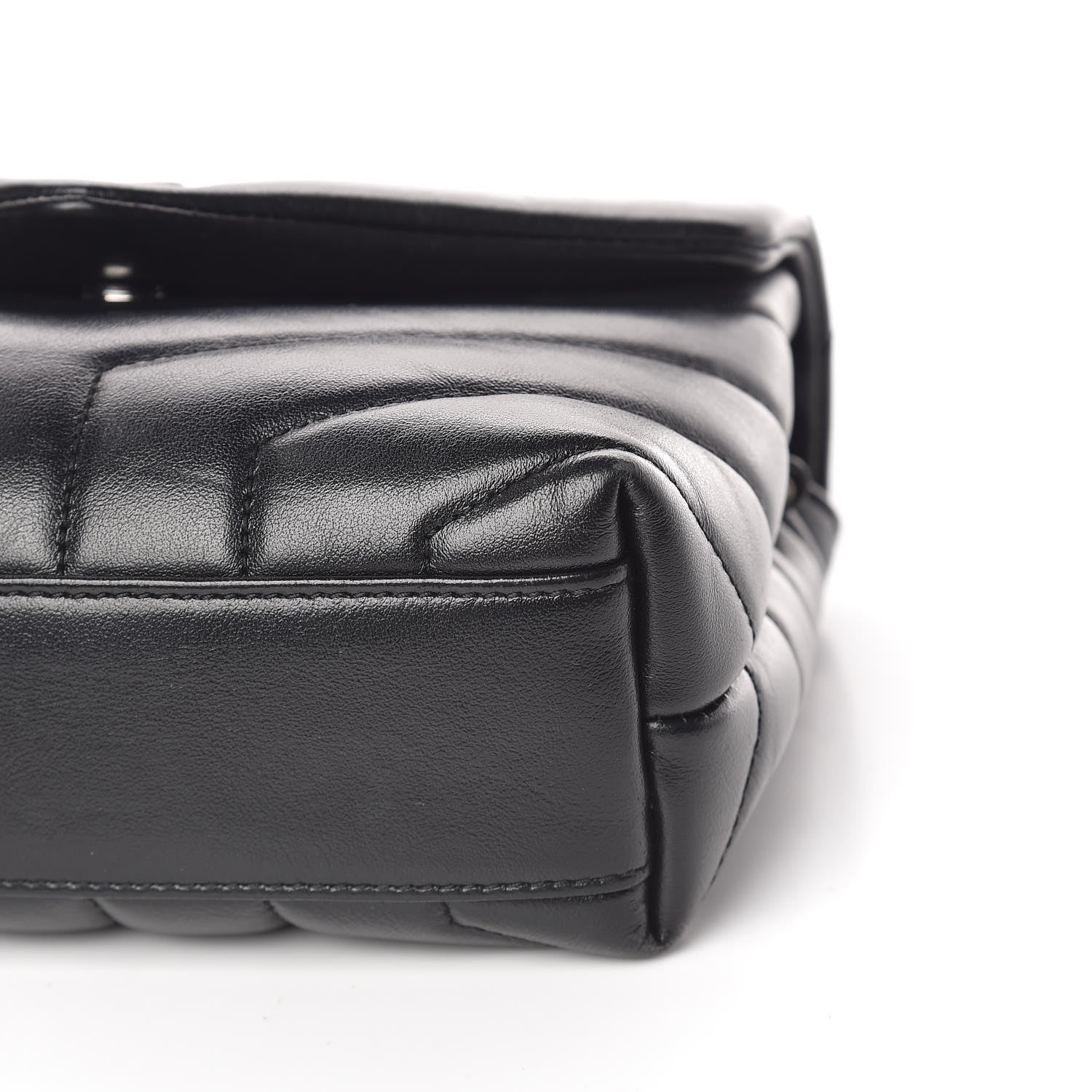 Saint Laurent Calfskin Y Quilted Monogram Toy Loulou Crossbody Bag Black 9 of 11