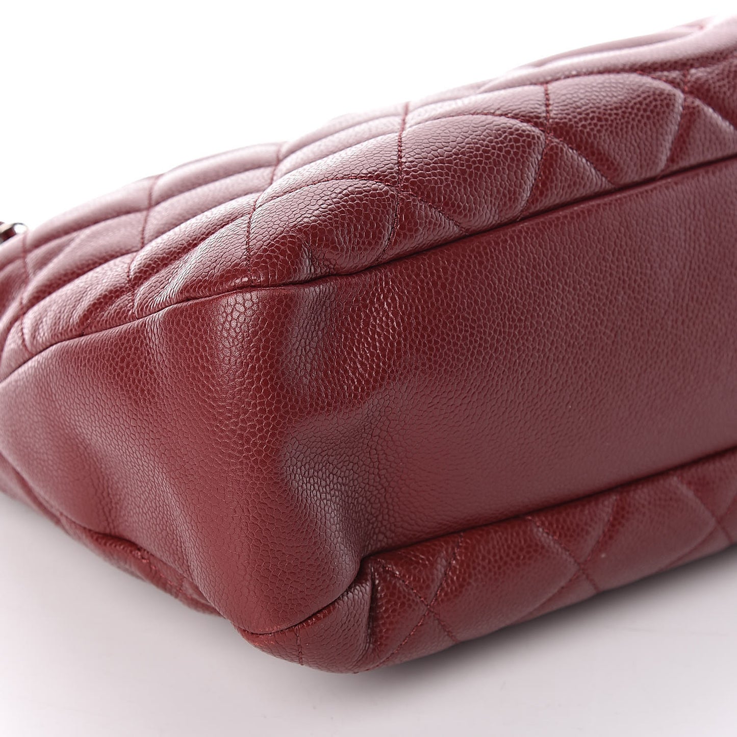Caviar Quilted Shopping Tote Burgundy