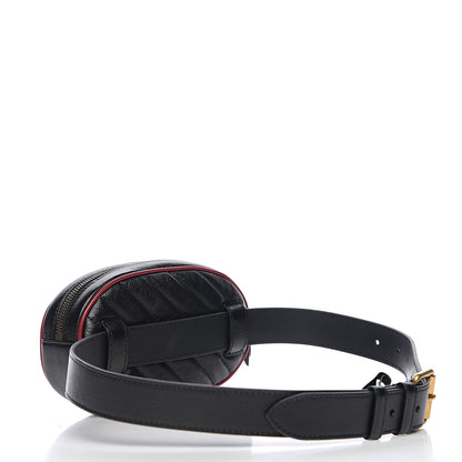 Gucci Calfskin Matelasse GG Marmont Belt Bag 75 30 Black 2 of 9