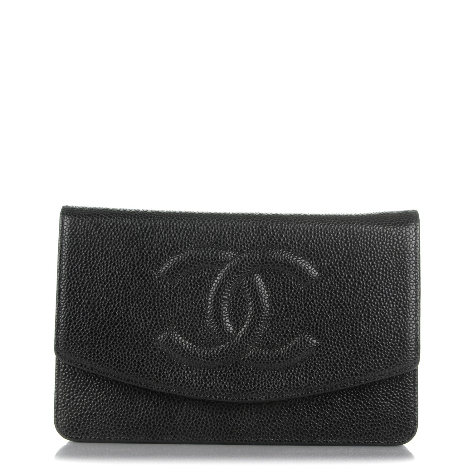 Chanel Caviar Timeless CC Wallet On Chain WOC Black 1 of 8