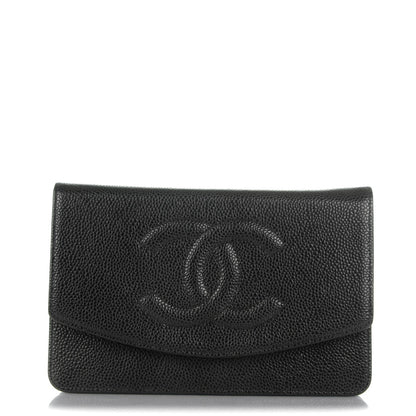 Chanel Caviar Timeless CC Wallet On Chain WOC Black 1 of 8