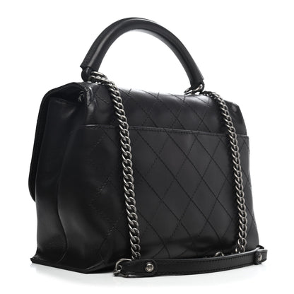 Chanel Calfskin Stitched Urban Luxury Top Handle Bag Black 2 of 4