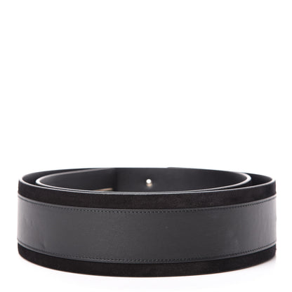 Chanel Lambskin Suede Crystal Ring CC Belt 90 36 Black 3 of 9