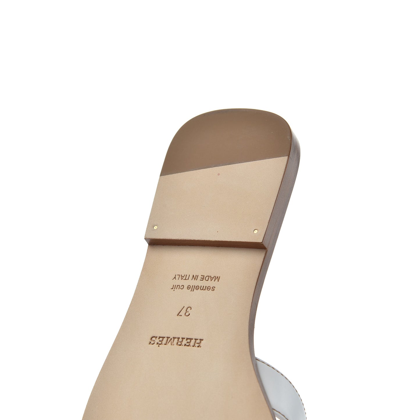 Box Calfskin Oran Sandals 37 White