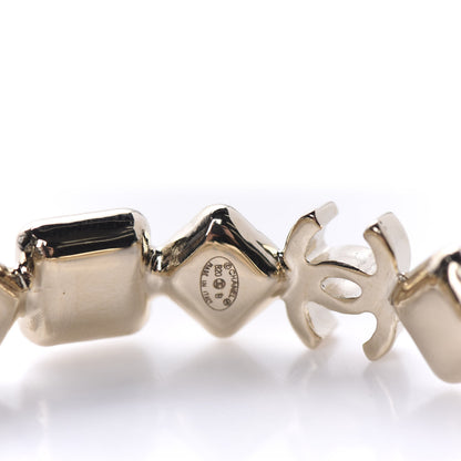 Chanel Crystal CC Hoop Earrings Gold 3 of 5