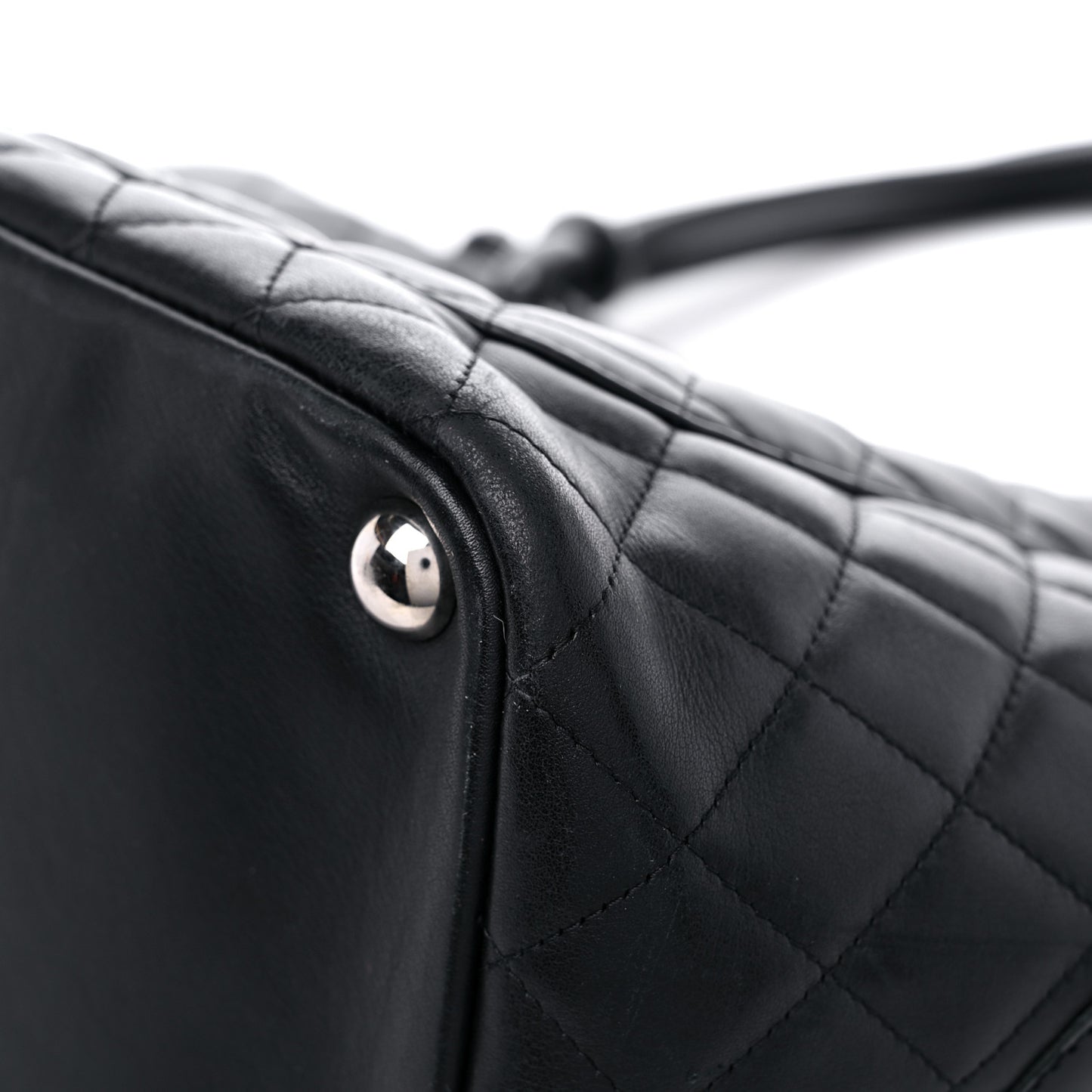 Calfskin Quilted Large Cambon Tote Black