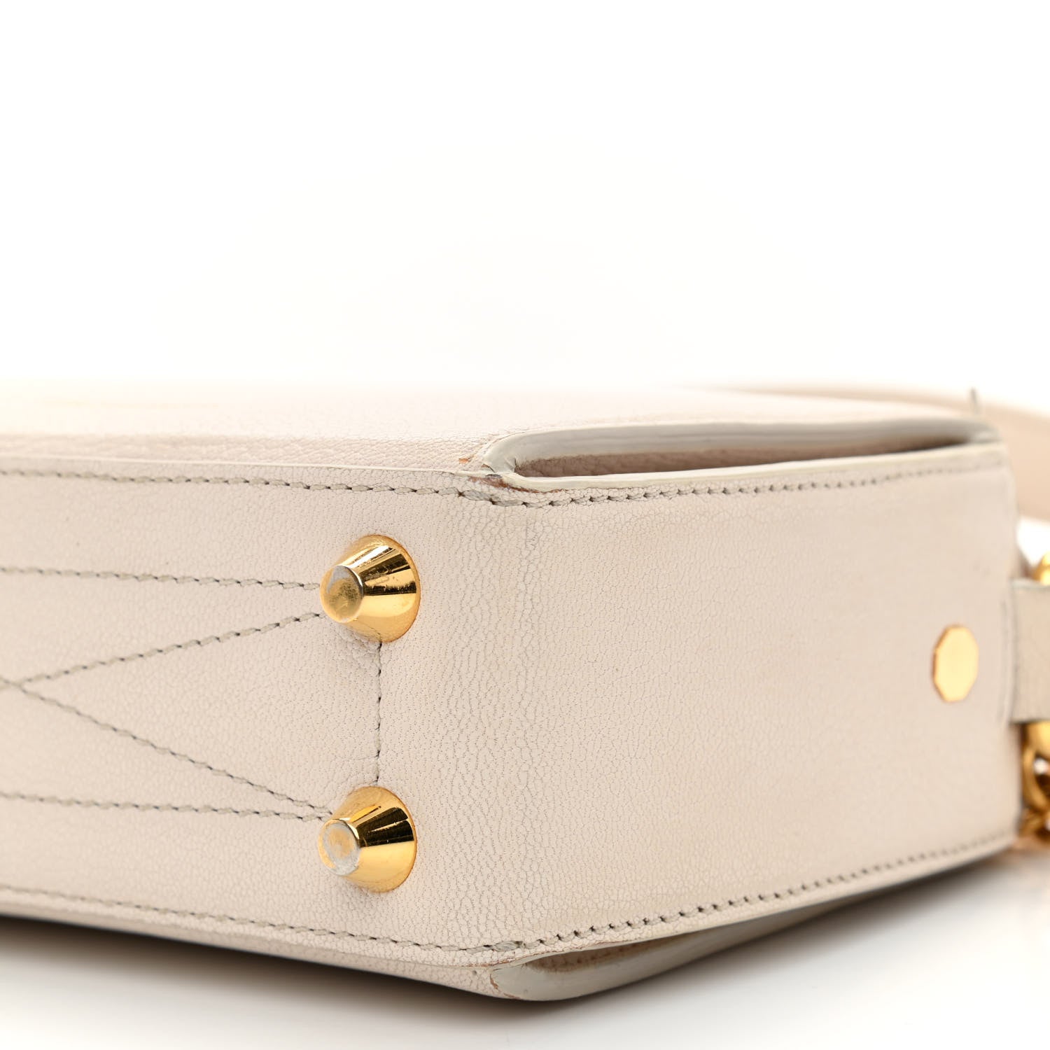 Alexander McQueen Silky Amish Grain Calfskin Box Shoulder Bag 16 White 8 of 12