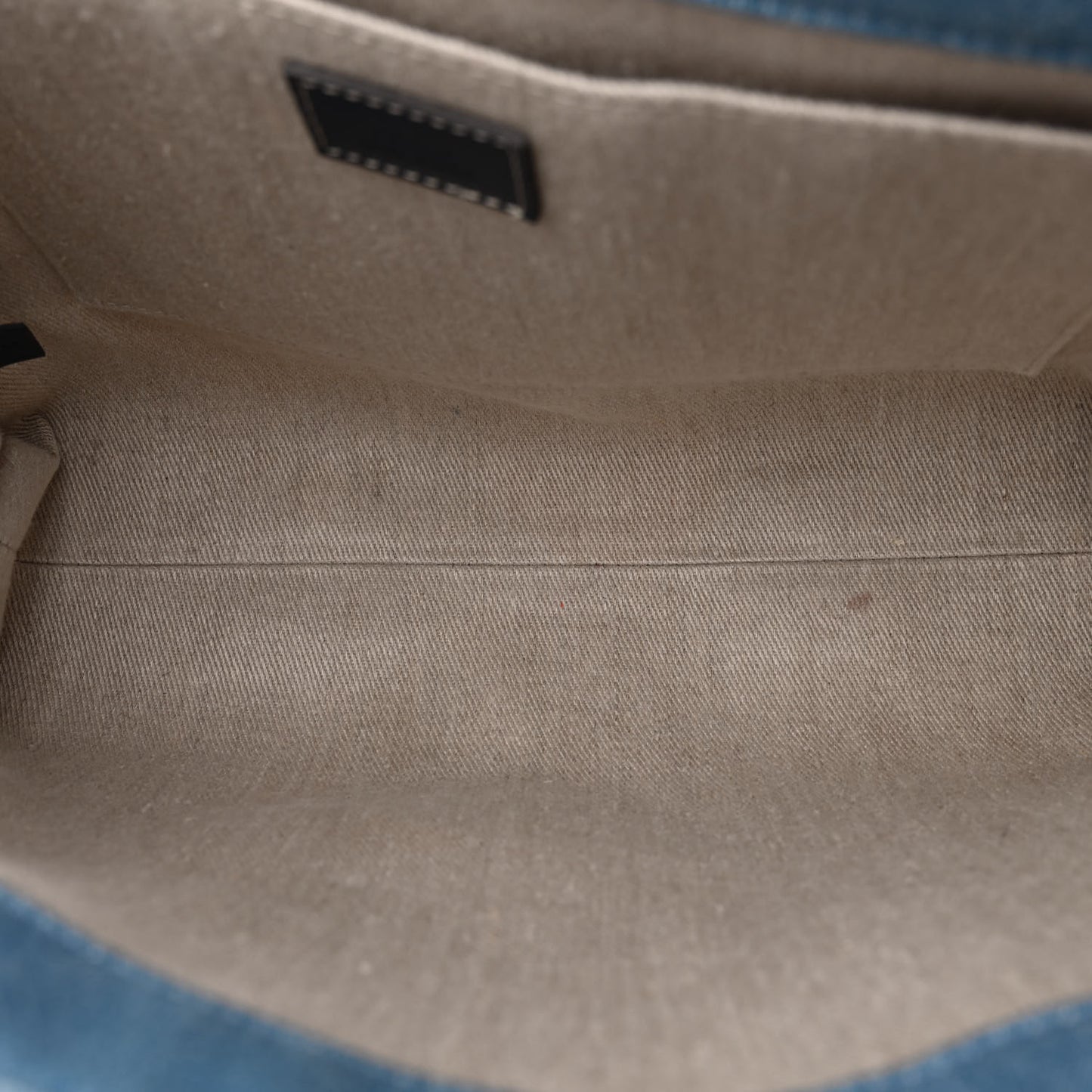 Denim Shiny Calfskin Medium Woody Ribbon Tote Navy