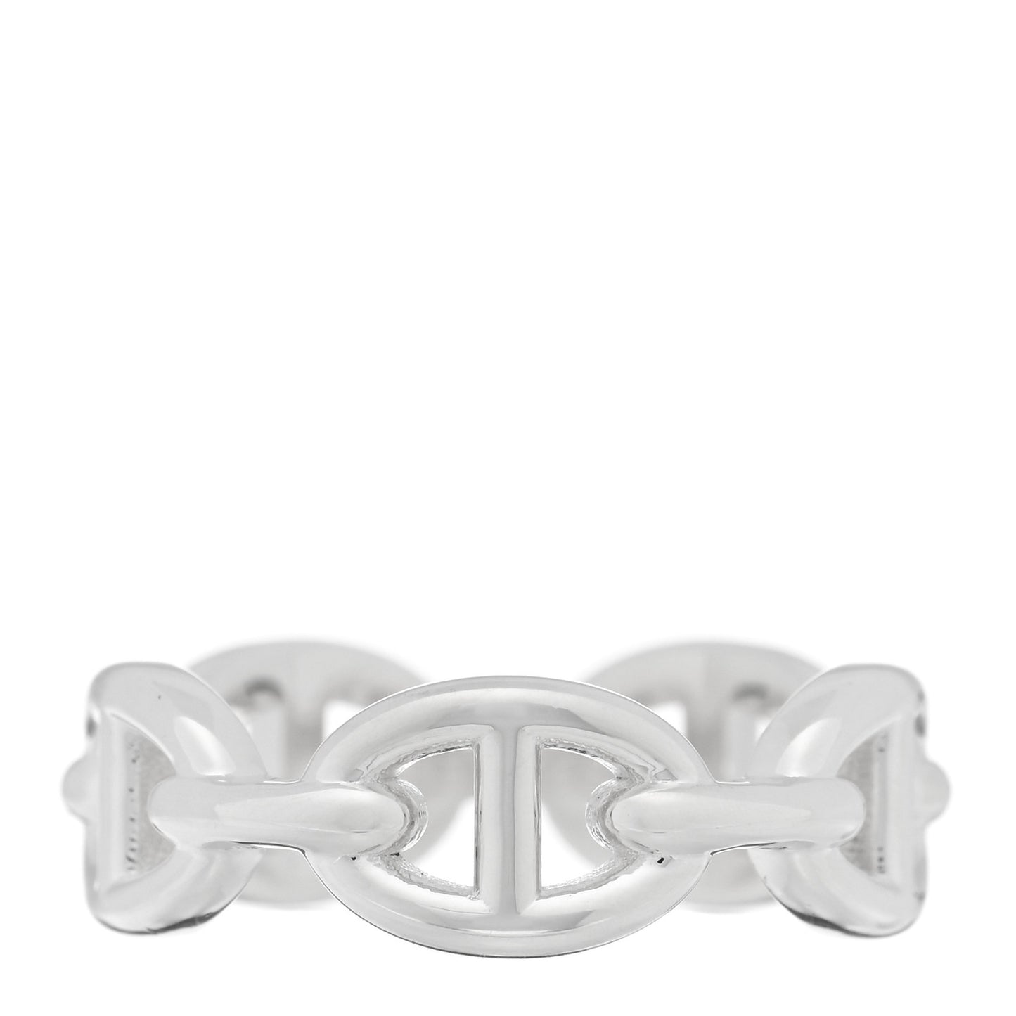 Sterling Silver PM Chaine d'Ancre Enchainee Band Ring 55 7.25