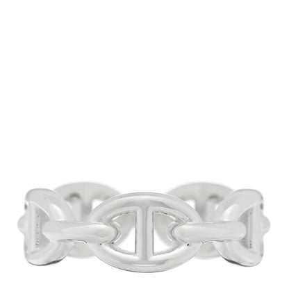 Hermes Sterling Silver PM Chaine d'Ancre Enchainee Band Ring 55 7.25 1 of 5