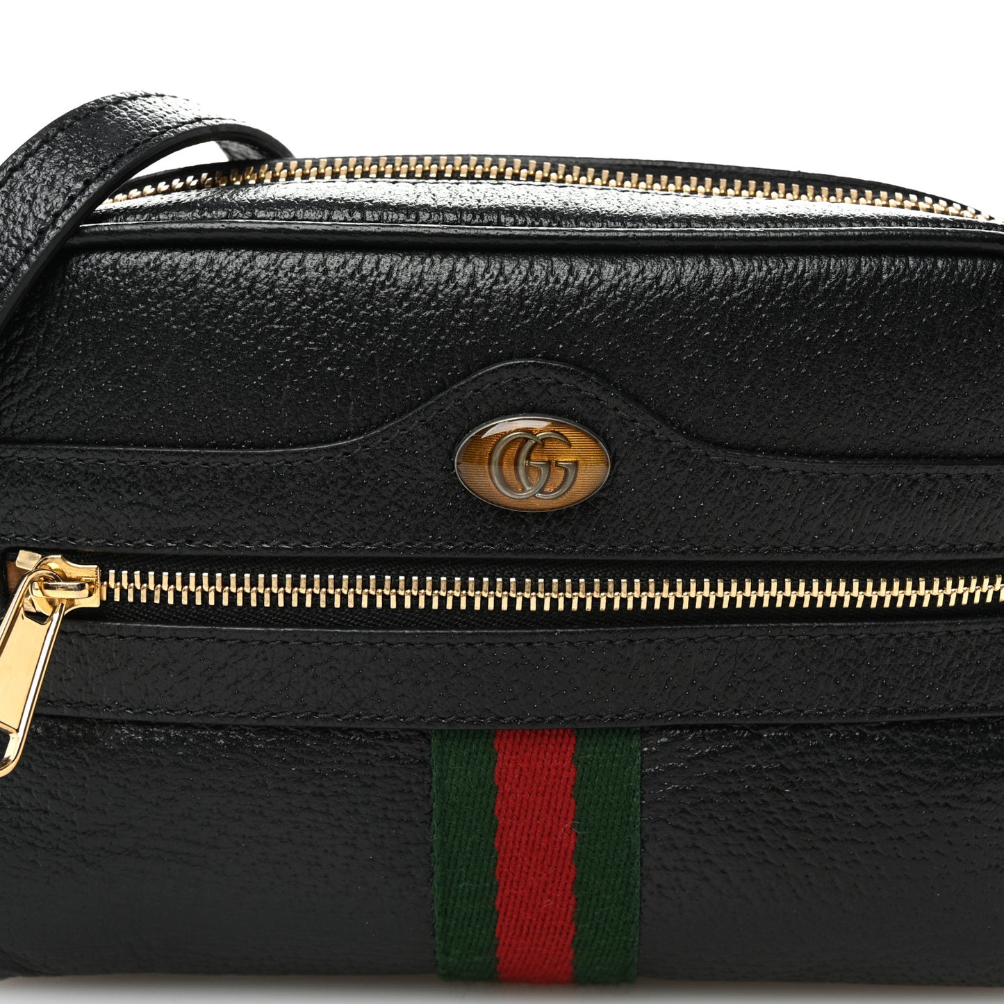Calfskin Web Mini Ophidia Shoulder Bag Black