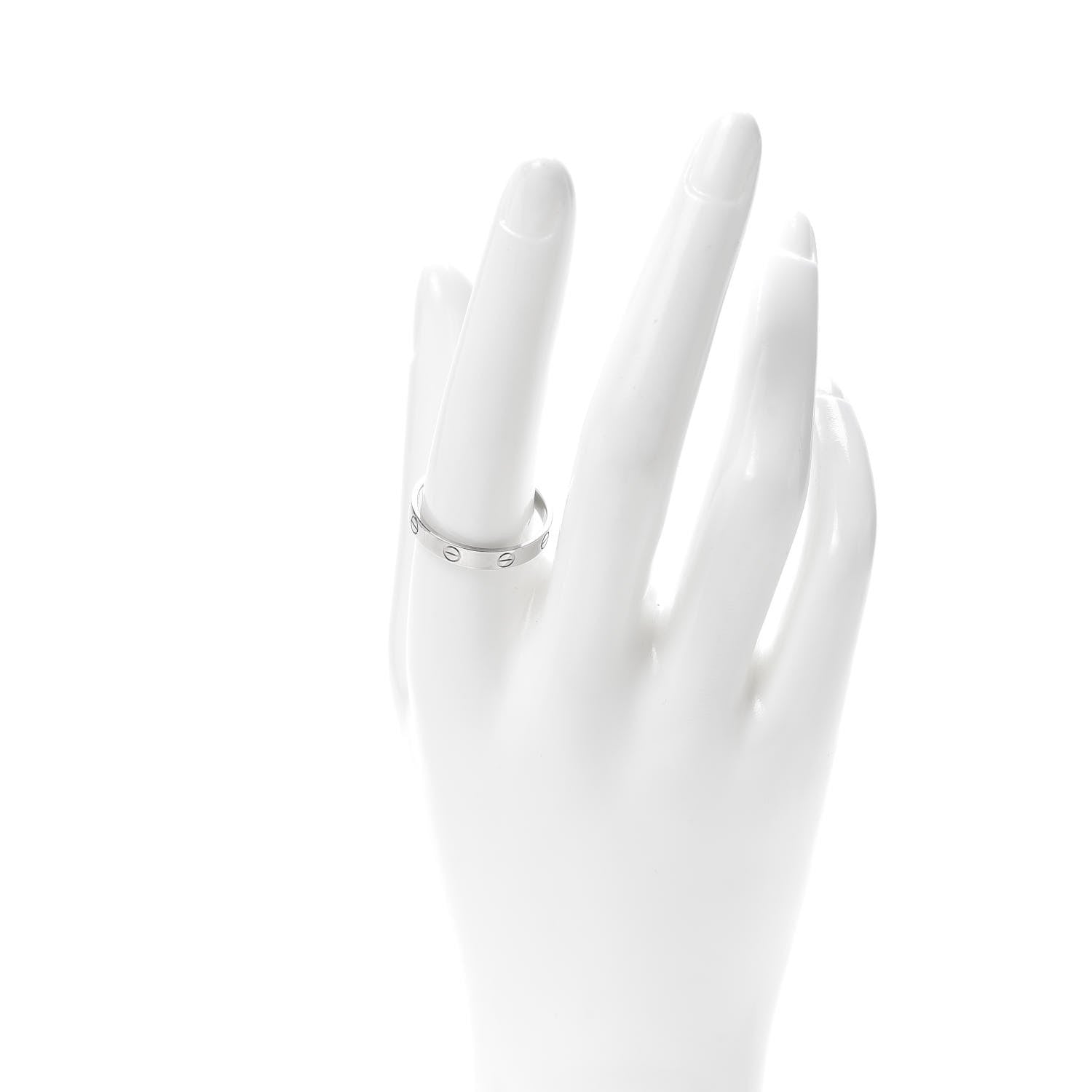 Cartier 18K White Gold 3.5mm LOVE Wedding Band Ring 61 9.5 2 of 4