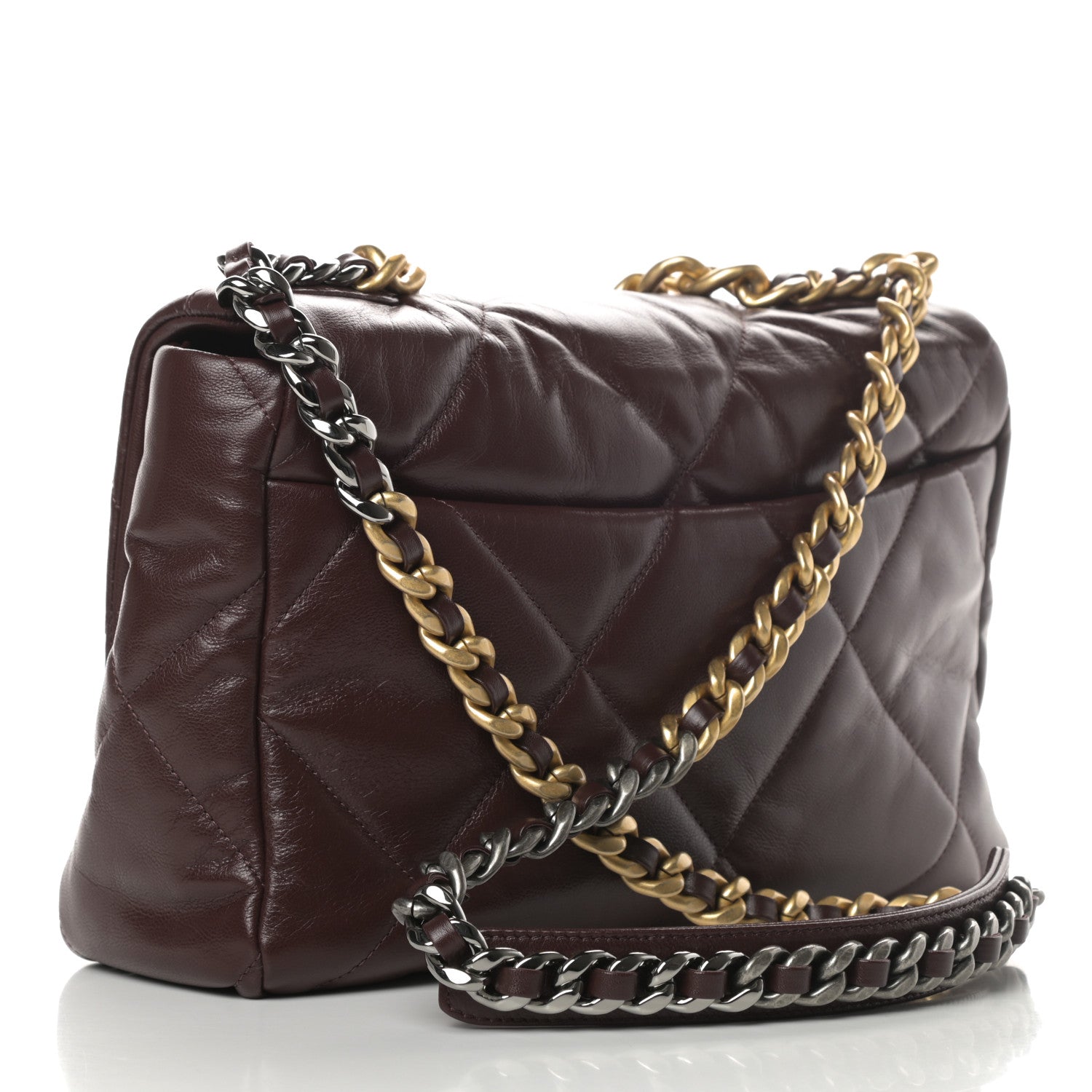 Chanel Lambskin Quilted Large Chanel 19 Flap Dark Brown 3 of 11