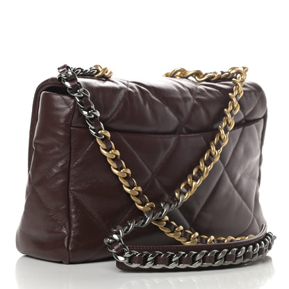 Chanel Lambskin Quilted Large Chanel 19 Flap Dark Brown 3 of 11