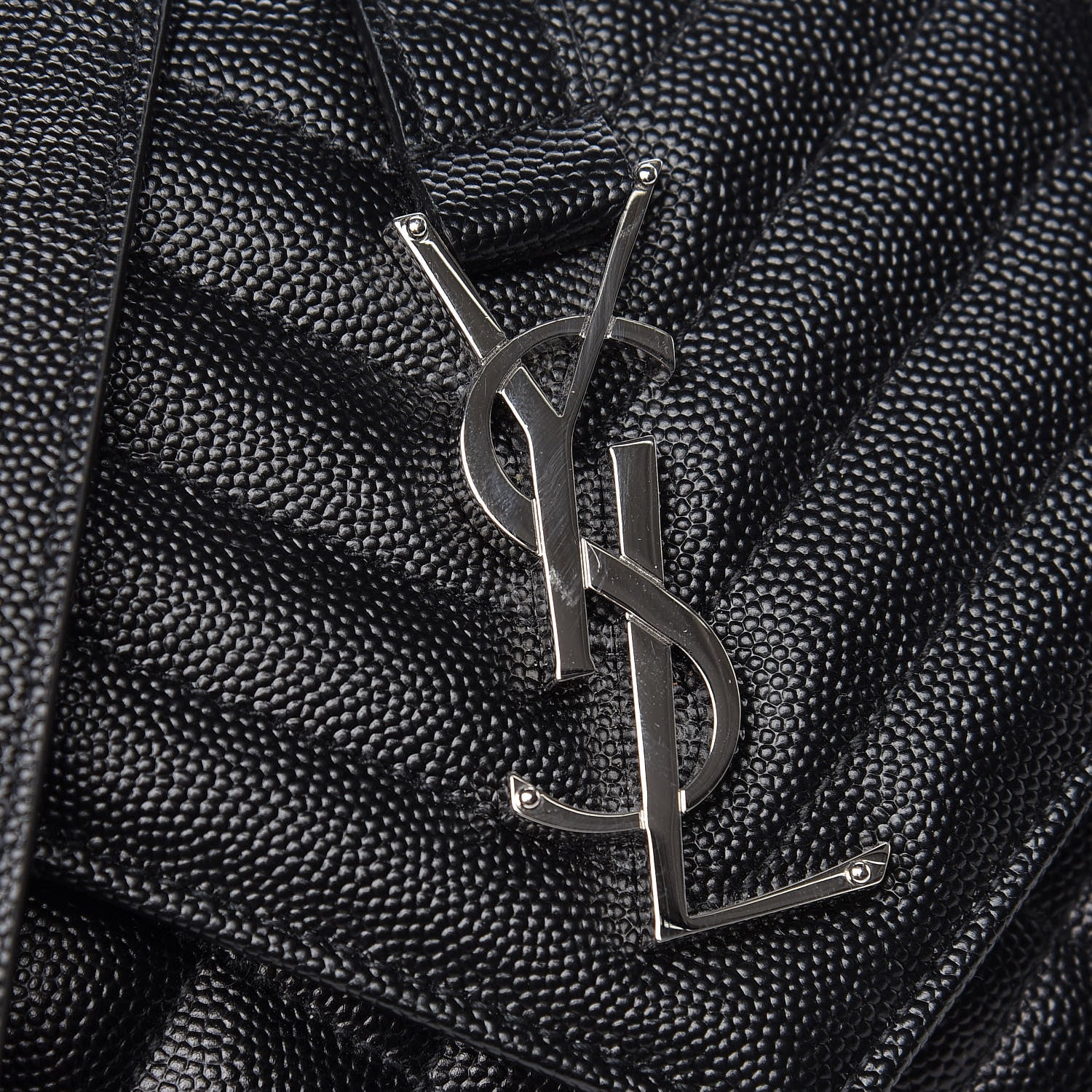 Saint Laurent Grain De Poudre Tri-Quilt Monogram Small College Bag Black 10 of 10