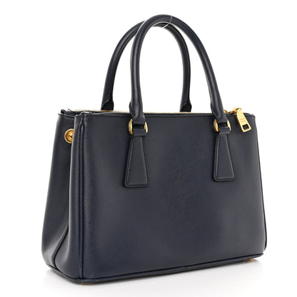 Prada Saffiano Mini Galleria Double Zip Tote Baltico 3 of 13