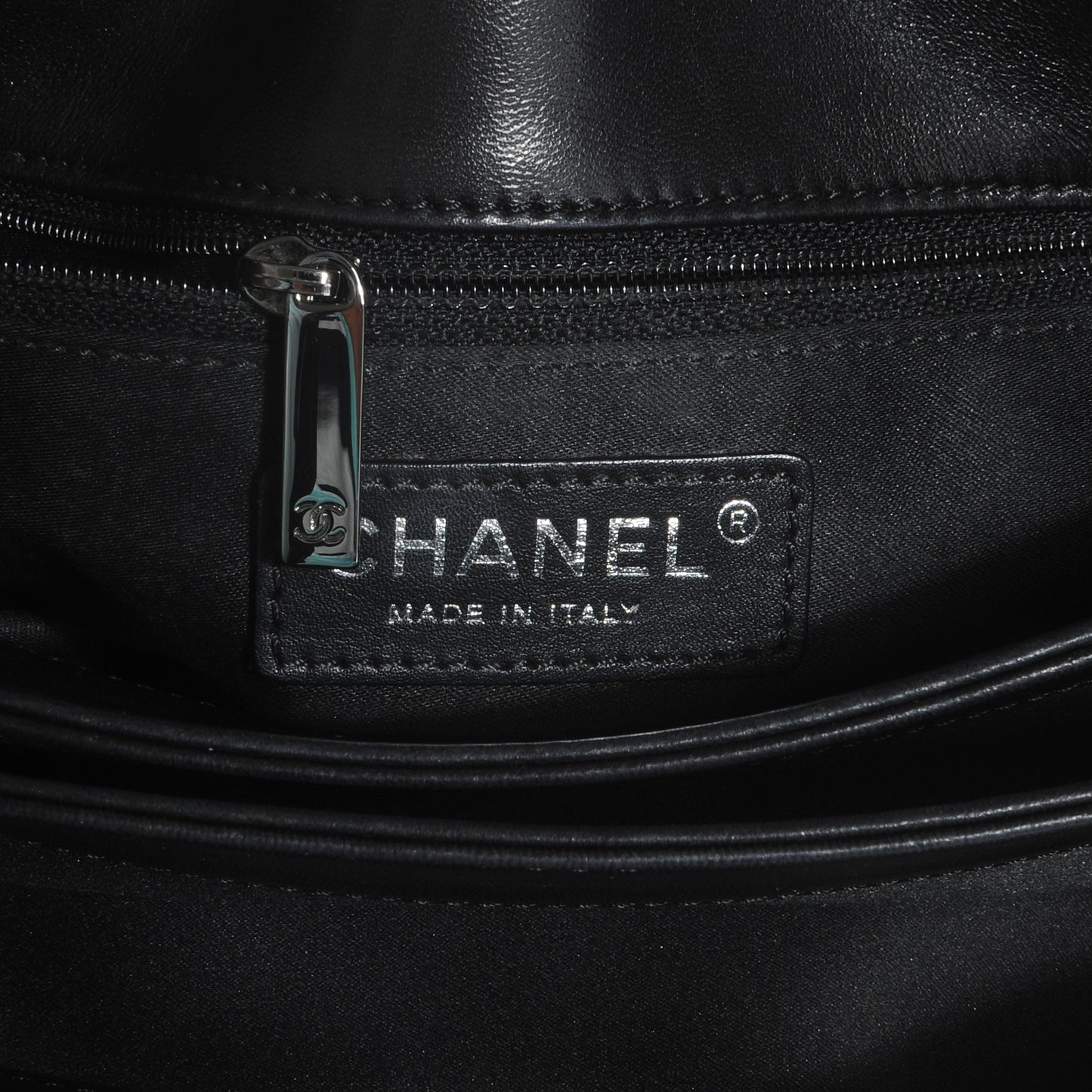Lambskin Quilted 3 Large Flap Black