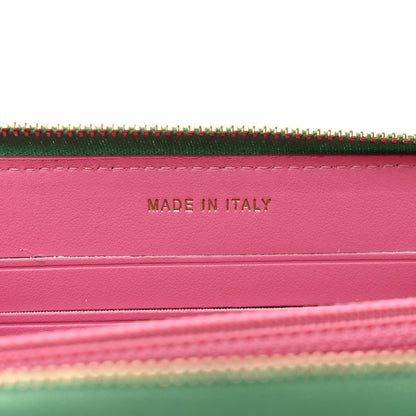 Chanel Caviar Quilted Medium Filigree Zip Around Wallet Pink Blue Green 6 of 8