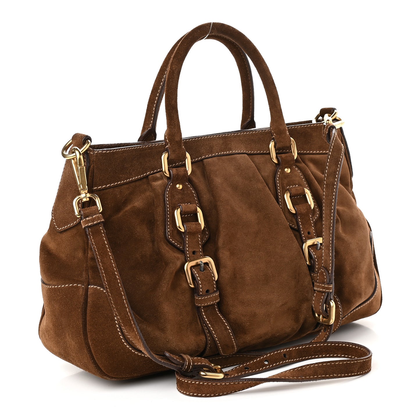 Scamosciato Suede Shoulder Bag Brown