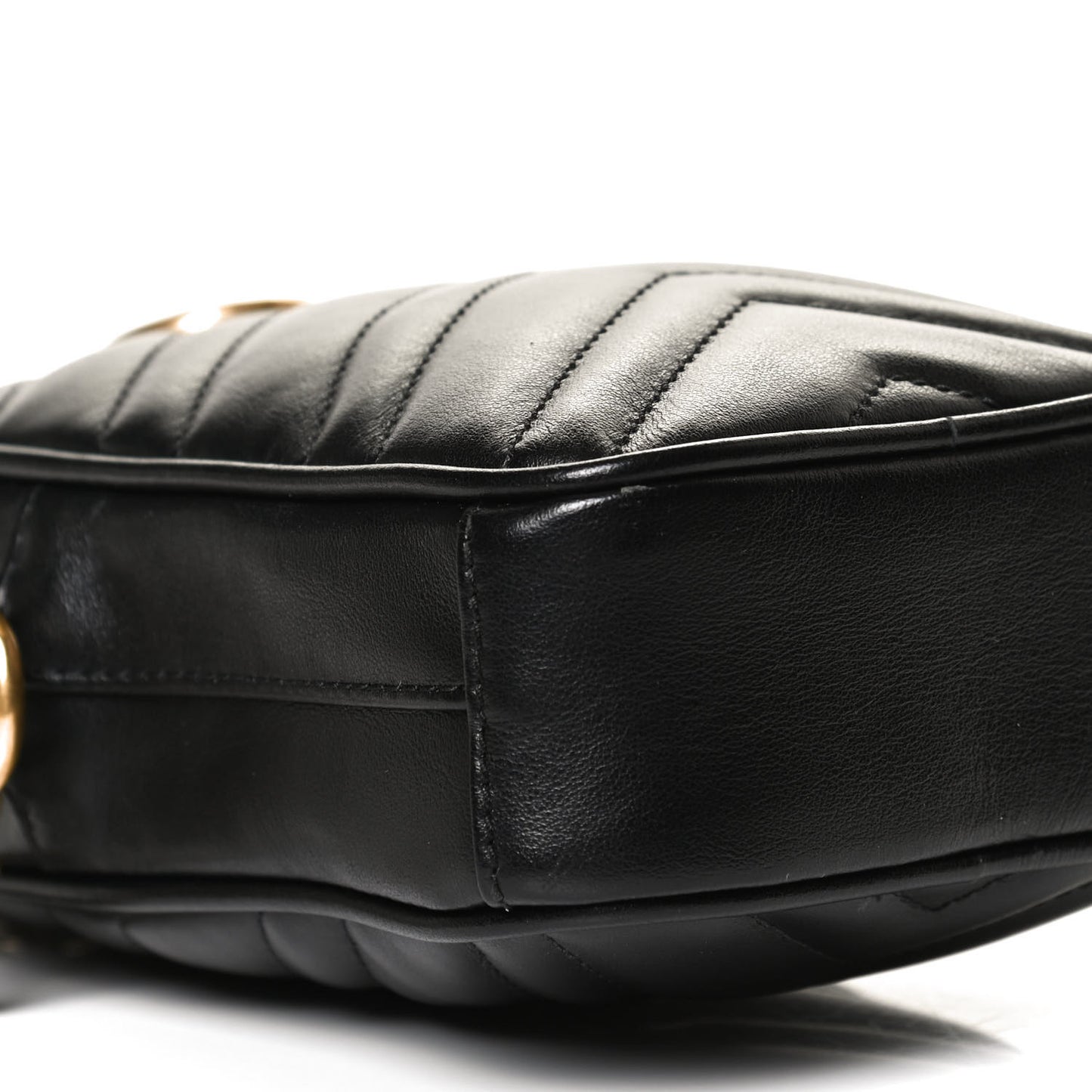 Calfskin Matelasse Mini GG Marmont Crossbody Bag Black