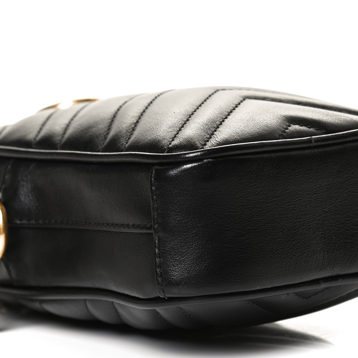 Gucci Calfskin Matelasse Mini GG Marmont Crossbody Bag Black 8 of 9