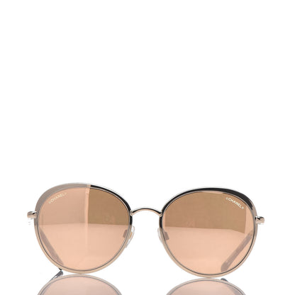 Chanel Round Mirror Sunglasses 4206 Gold 2 of 7