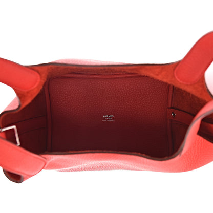 Hermes Taurillon Clemence Picotin Lock 18 PM Rouge De Coeur 5 of 11