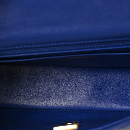 Chanel Satin Quilted Mini Rectangular Flap Blue 5 of 9