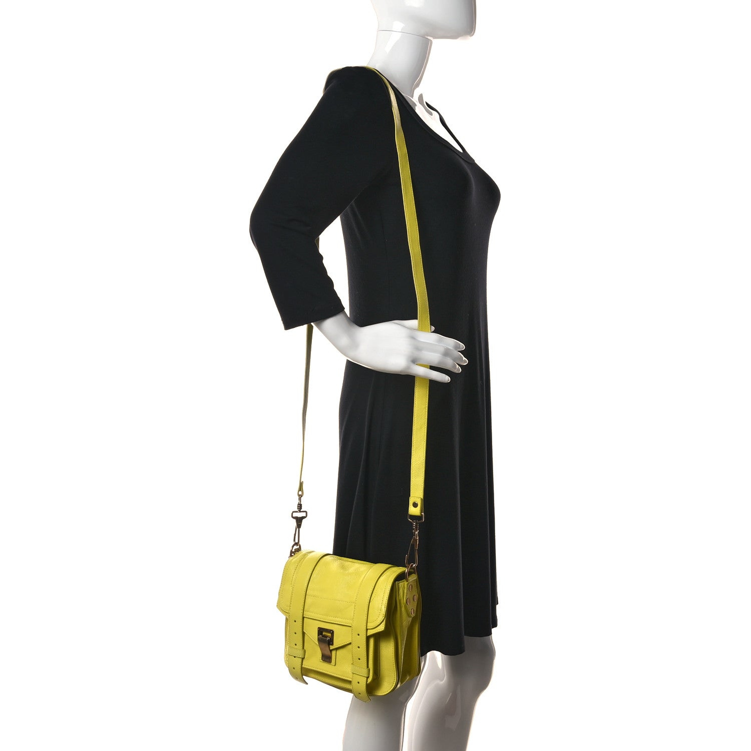 Proenza Schouler Lambskin PS1 Pouch Messenger Lemon 3 of 20