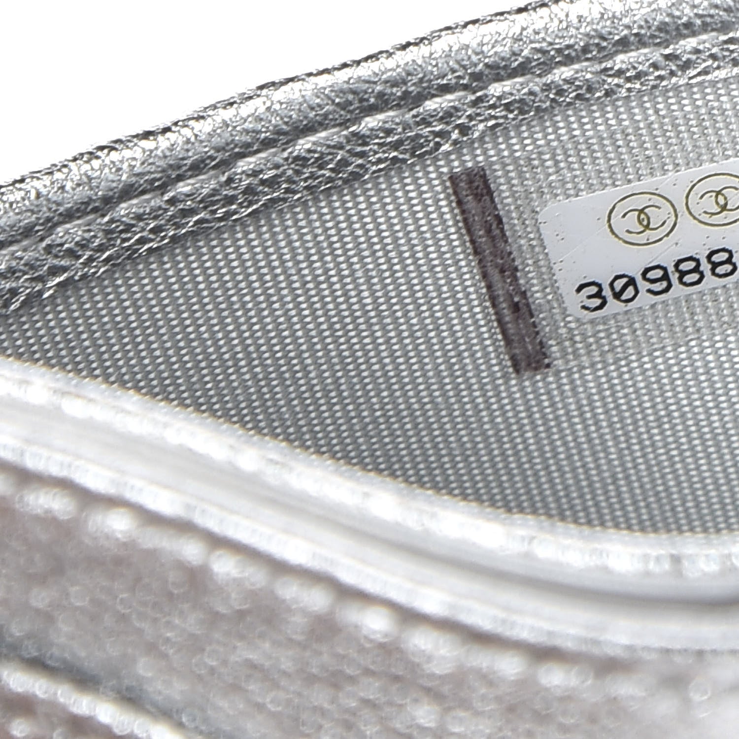 Chanel Metallic Lambskin Quilted Card Holder Silver 8 of 9