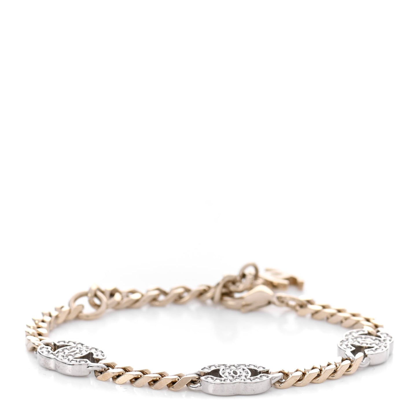 Crystal CC Chain Bracelet Gold Silver