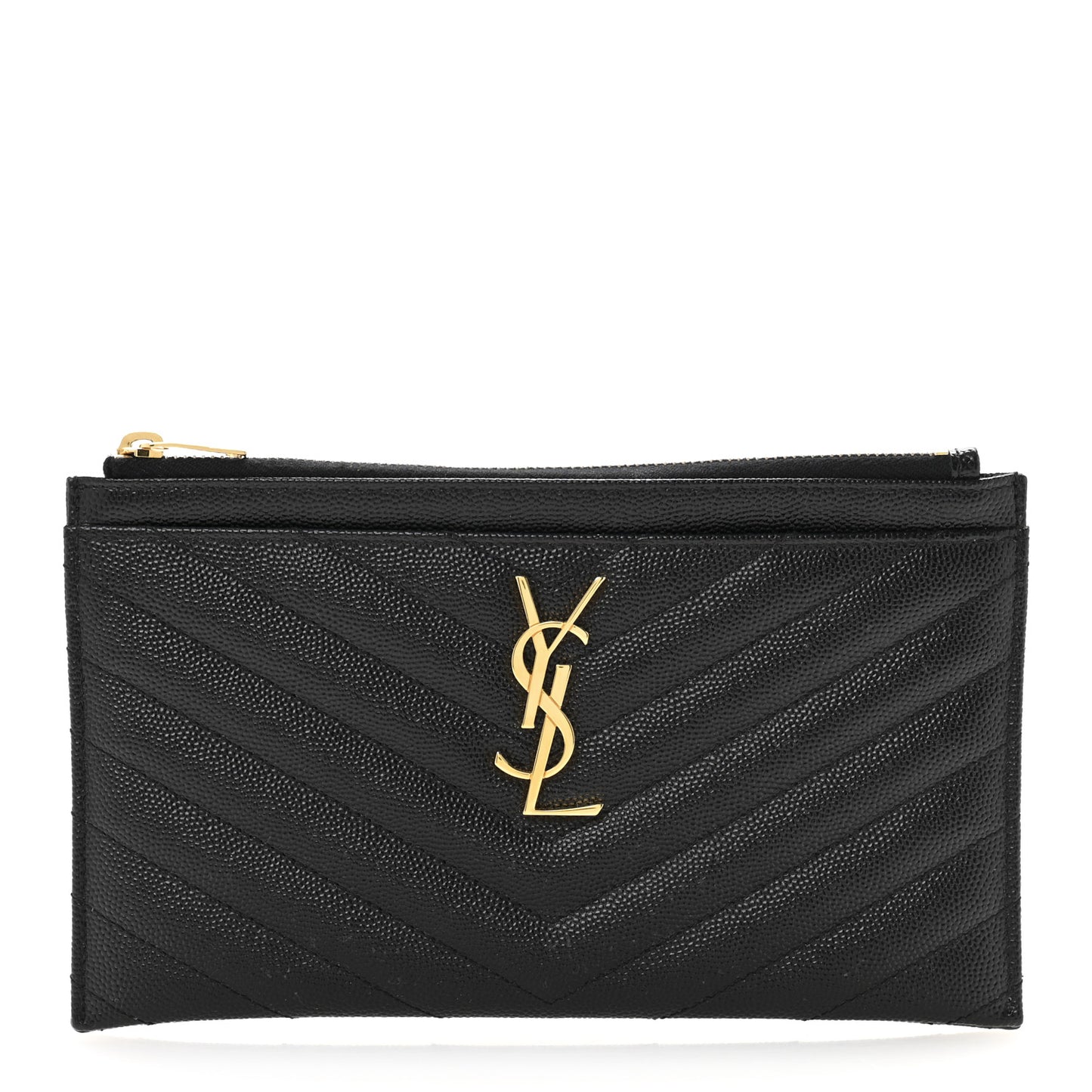 Grain De Poudre Chevron Monogram Bill Pouch Black