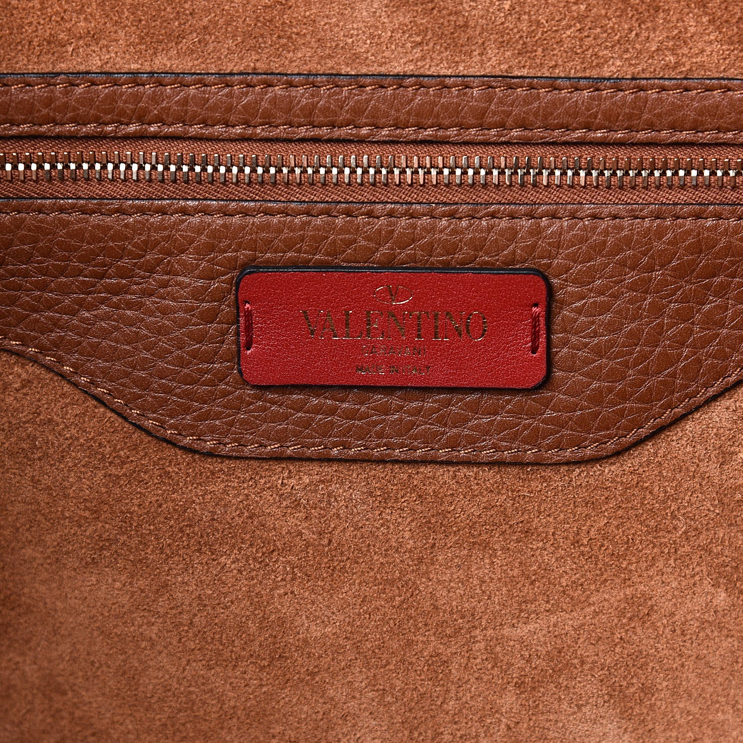 Valentino Garavani Grained Calfskin Small Rockstud Shoulder Tote Bright Cognac 6 of 20