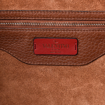 Valentino Garavani Grained Calfskin Small Rockstud Shoulder Tote Bright Cognac 6 of 20