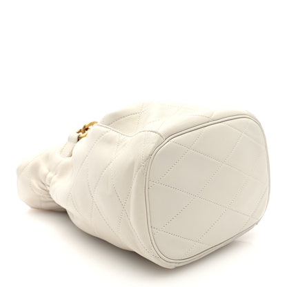 Saint Laurent Lambskin Quilted Le Maillon Bucket Bag Crema Soft 4 of 9