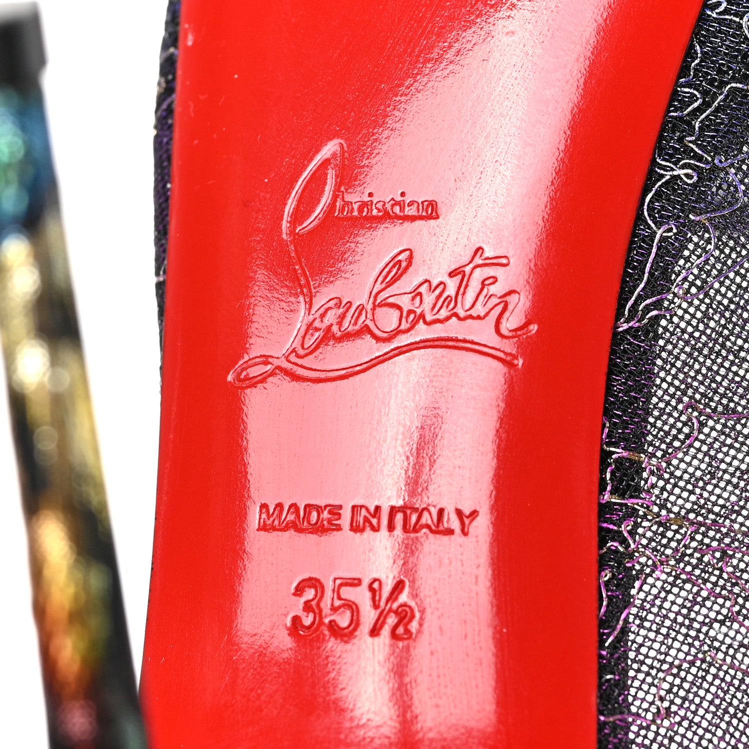 Christian Louboutin Dentelle Veau Velours Floral Very Lace 120 Pumps 35.5 Black Multi 6 of 8