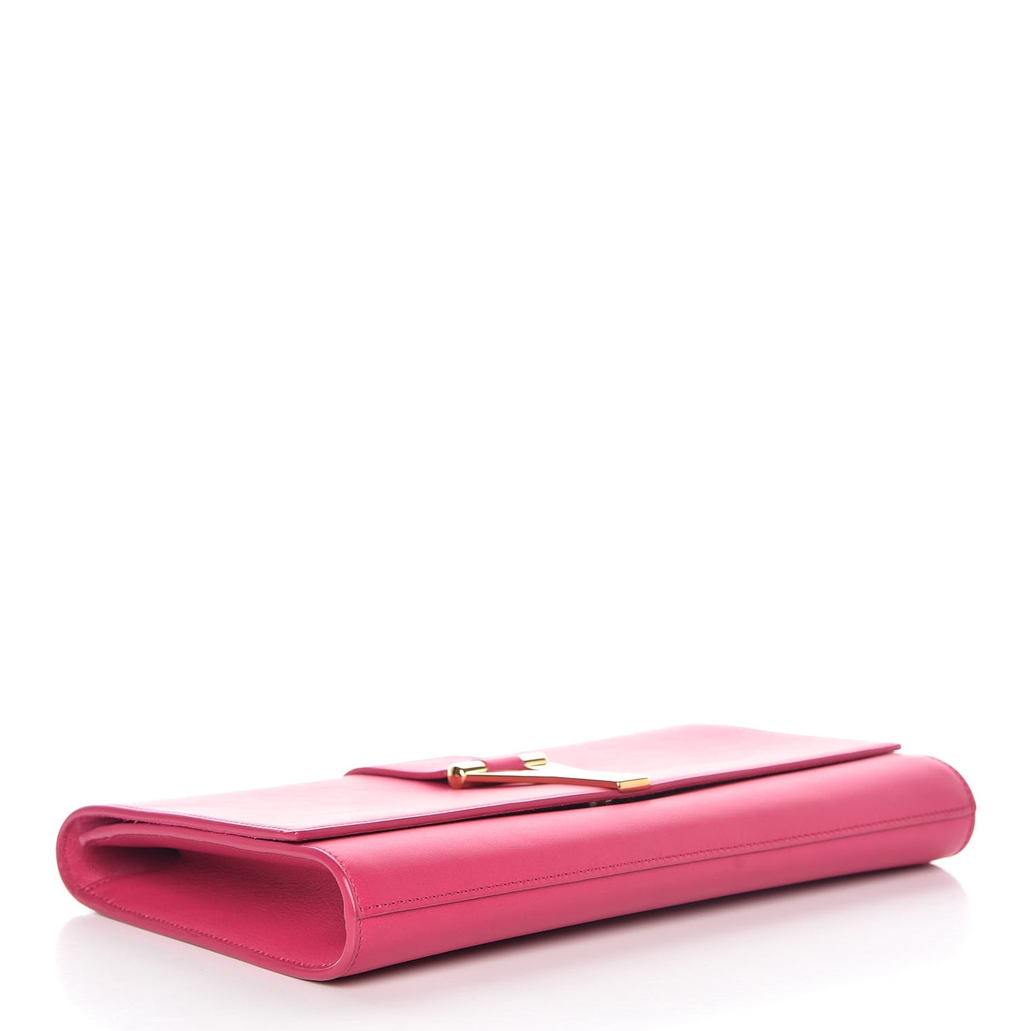 Calfskin Classic Y Ligne Clutch Fuchsia