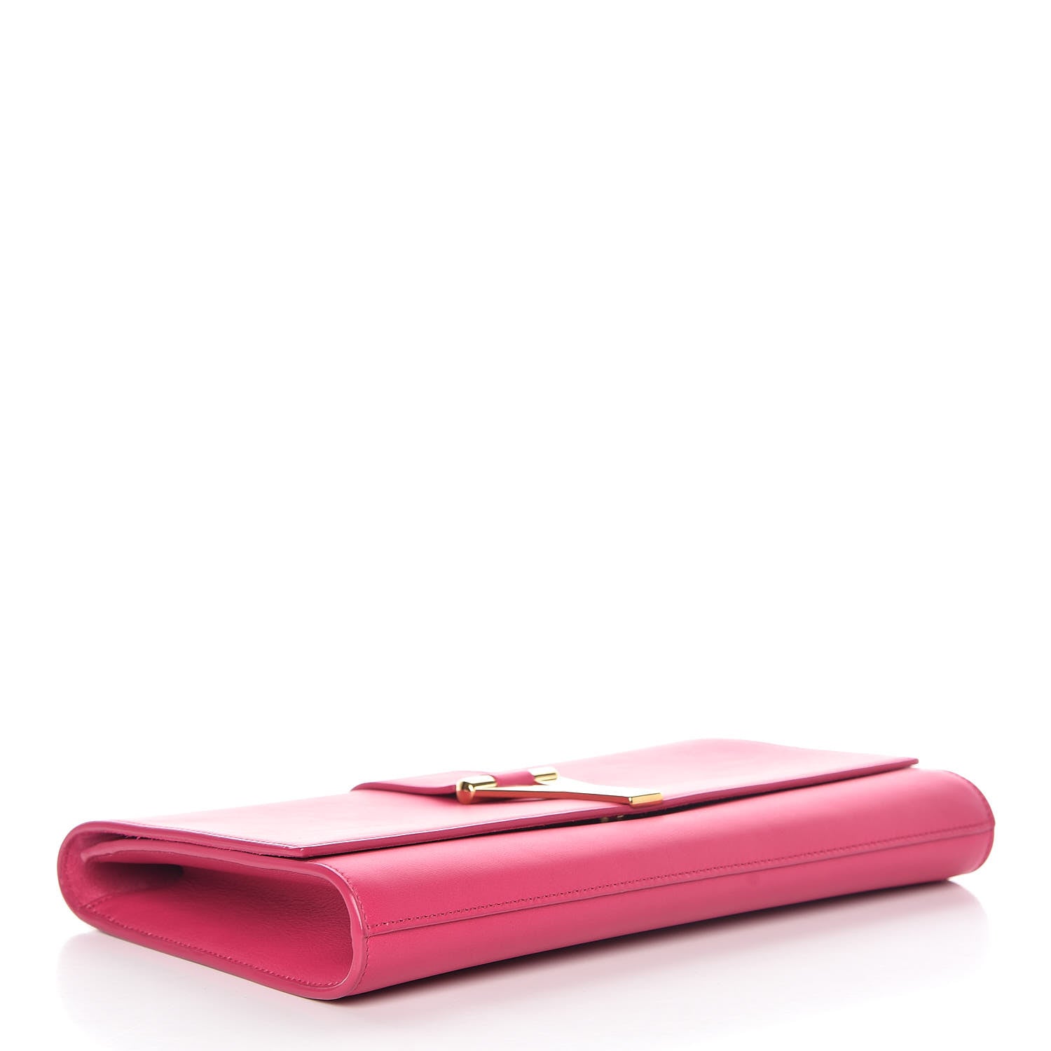 Saint Laurent Calfskin Classic Y Ligne Clutch Fuchsia 4 of 11