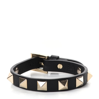 Valentino Garavani Vitello Rockstud Bracelet Black 3 of 4