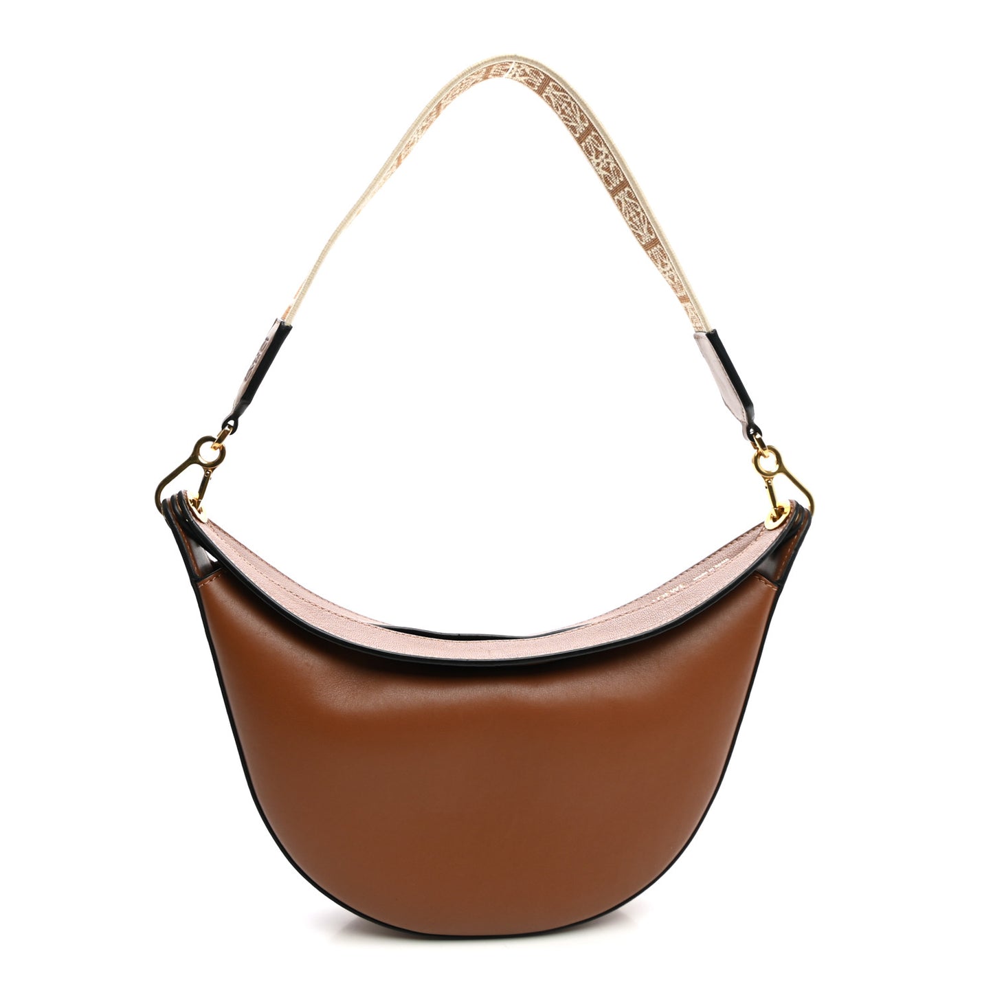 Satin Calfskin Jacquard Luna Bag Pecan
