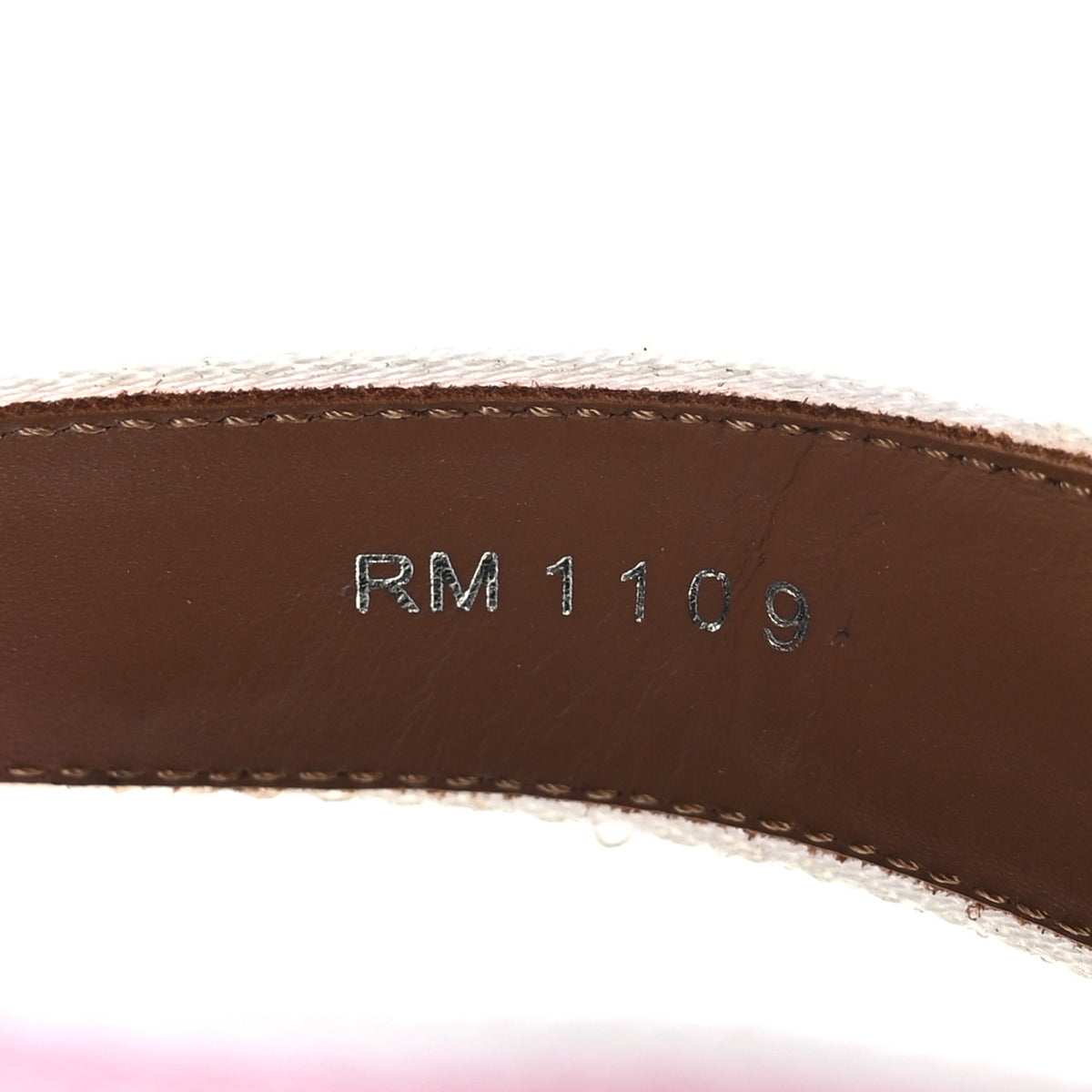 Grosgrain Cross Logo Ankle Strap Sandals 38.5 Pink White