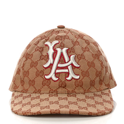 Gucci X MLB Monogram LA Dodgers Baseball Hat 57-61 Beige Ruggine 2 of 8