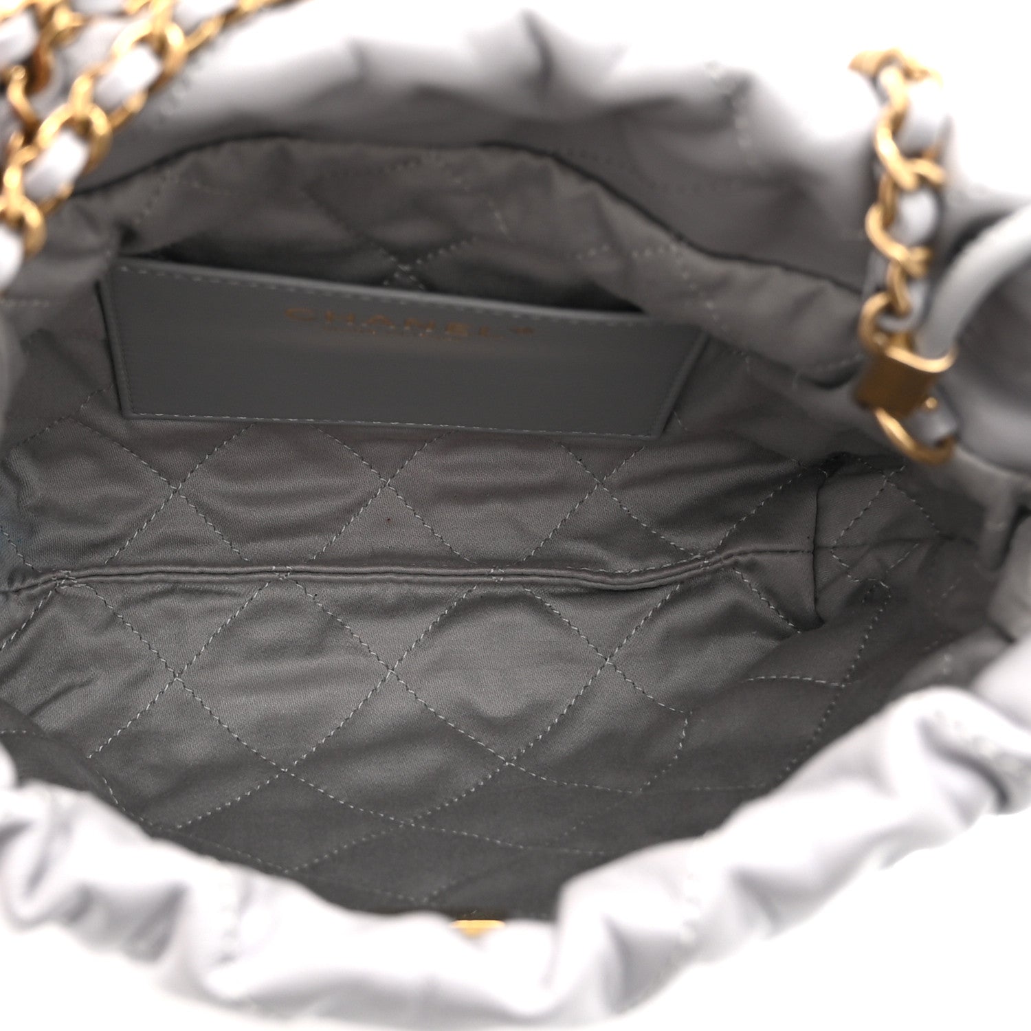 Chanel Shiny Calfskin Quilted Mini Chanel 22 Grey 5 of 11